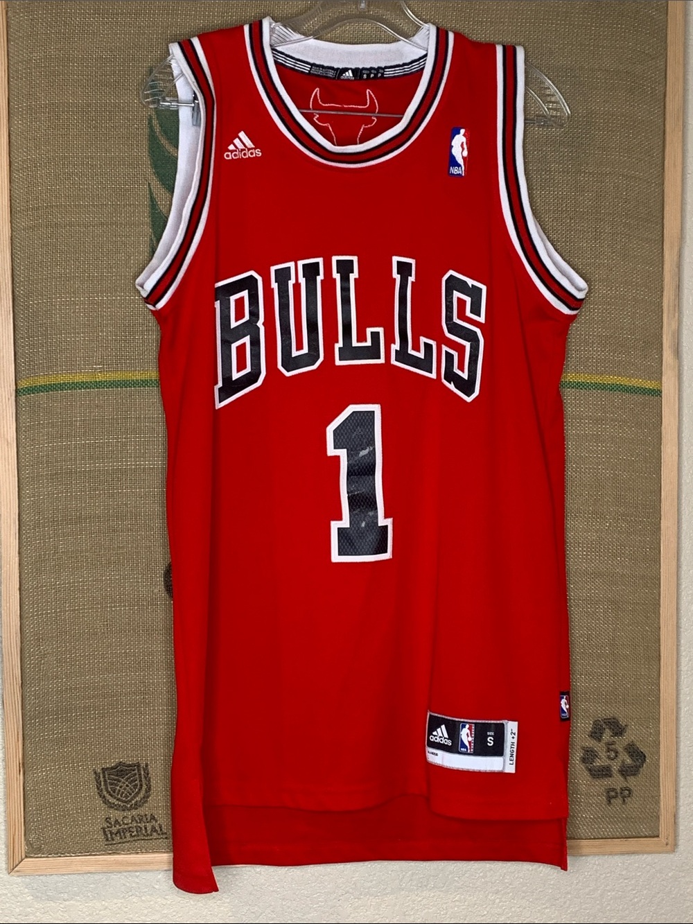 adidas Red Chicago Bulls #1 Jersey